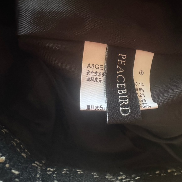 PEACEBIRD Plaid Schoolgirl Skirt Black and Ivory Tweed Mini Skater Women’s Small - Picture 10 of 12